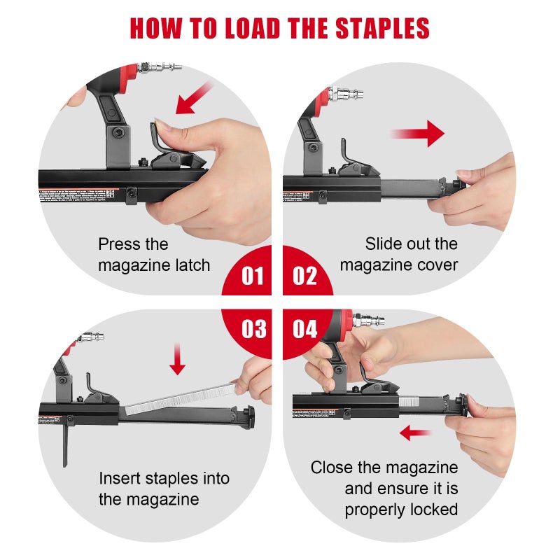 3PLUS H7116SP 22 Gauge 3/8-Inch Crown Pneumatic Upholstery Stapler for 71 Series Staples, 1/4-Inch to 5/8-Inch - Image 5